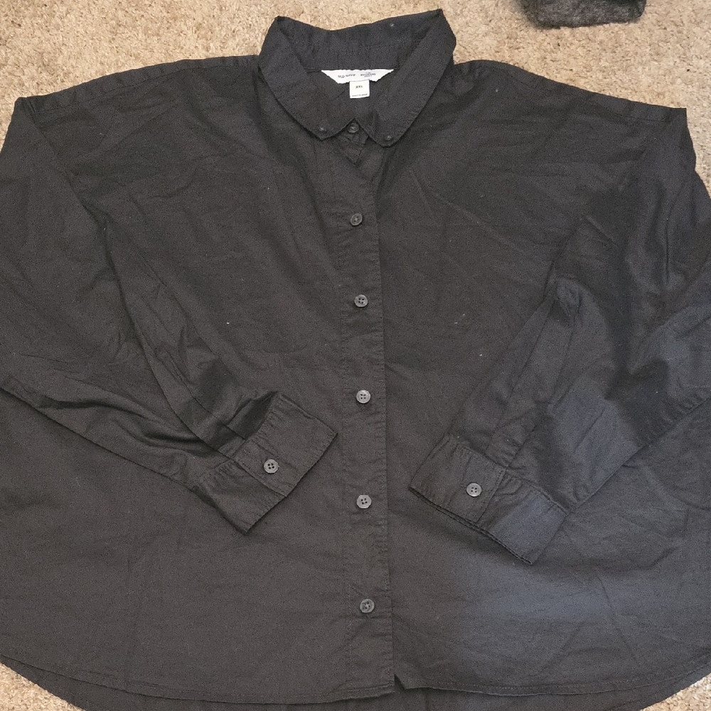 Old Navy Black Casual Button Down Shirt